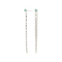 WHITE GOLD, EMERALD, AND DIAMOND EARRINGS