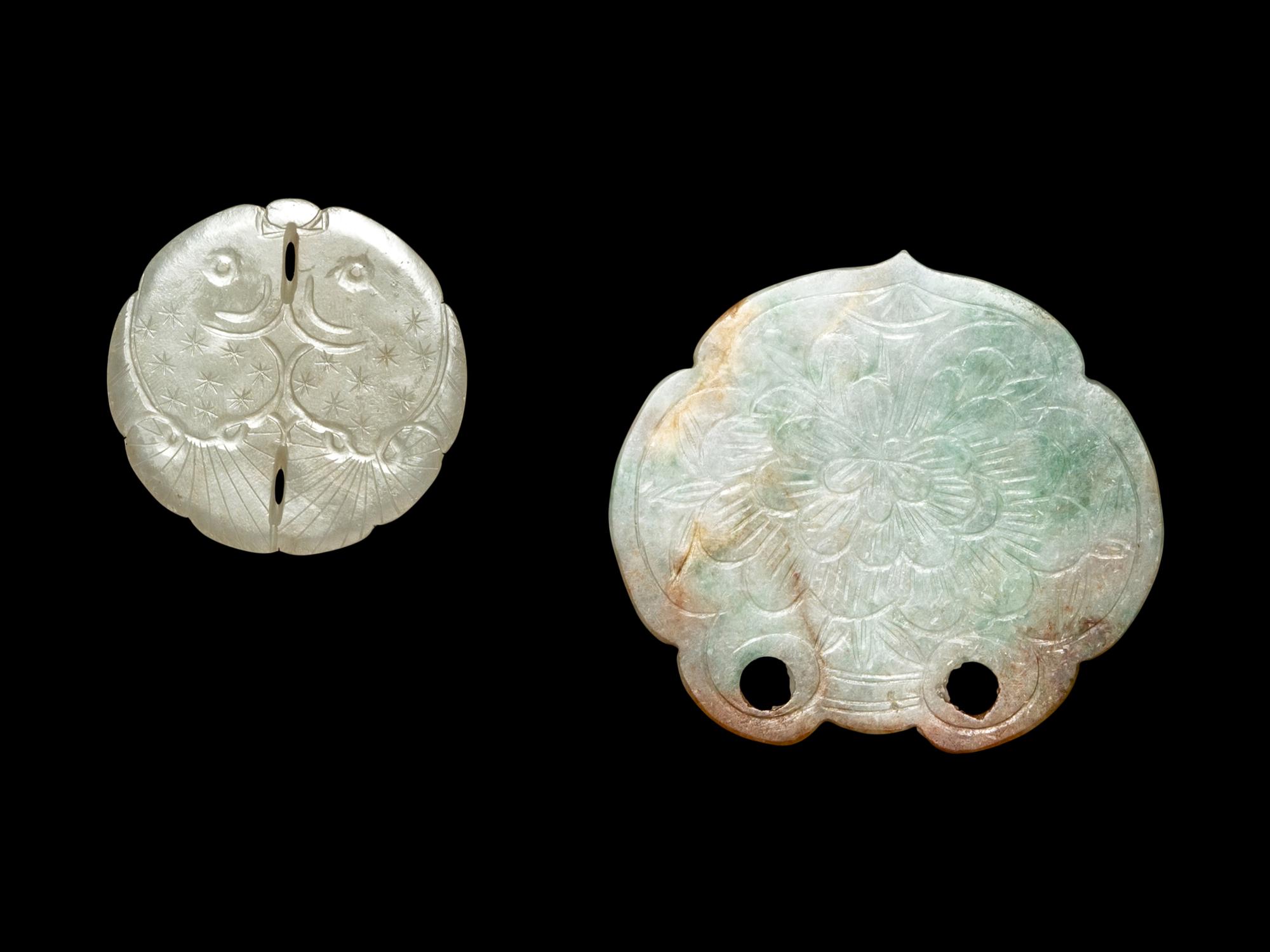 Two Chinese Jade and Jadeite Plaques