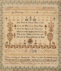 An English Needlepoint Embroidered Schoolgirl’s Sampler