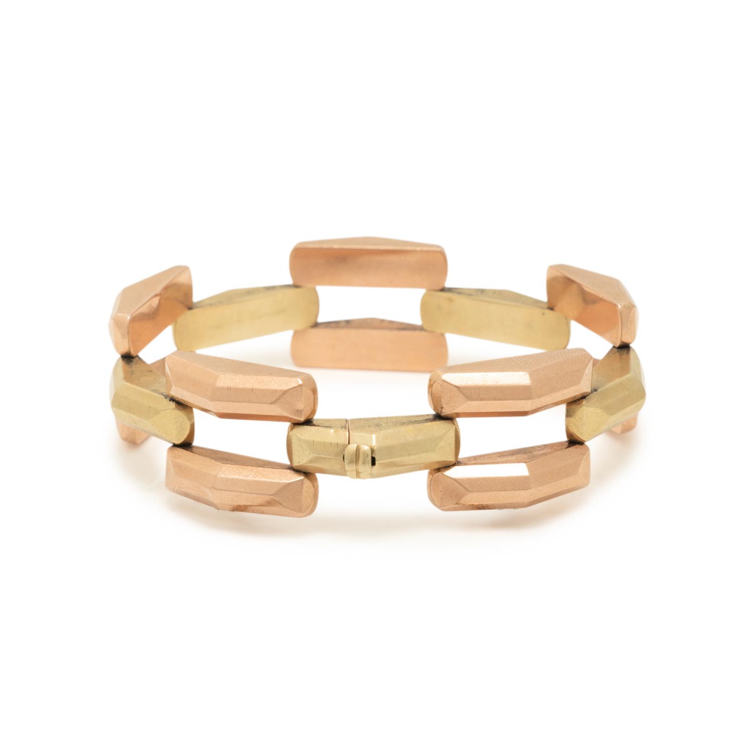 RETRO, BICOLOR GOLD BRACELET