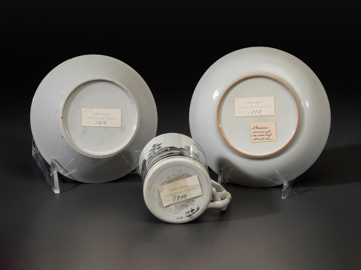 Six Chinese Export Porcelain 'Quaker Farmer' Articles