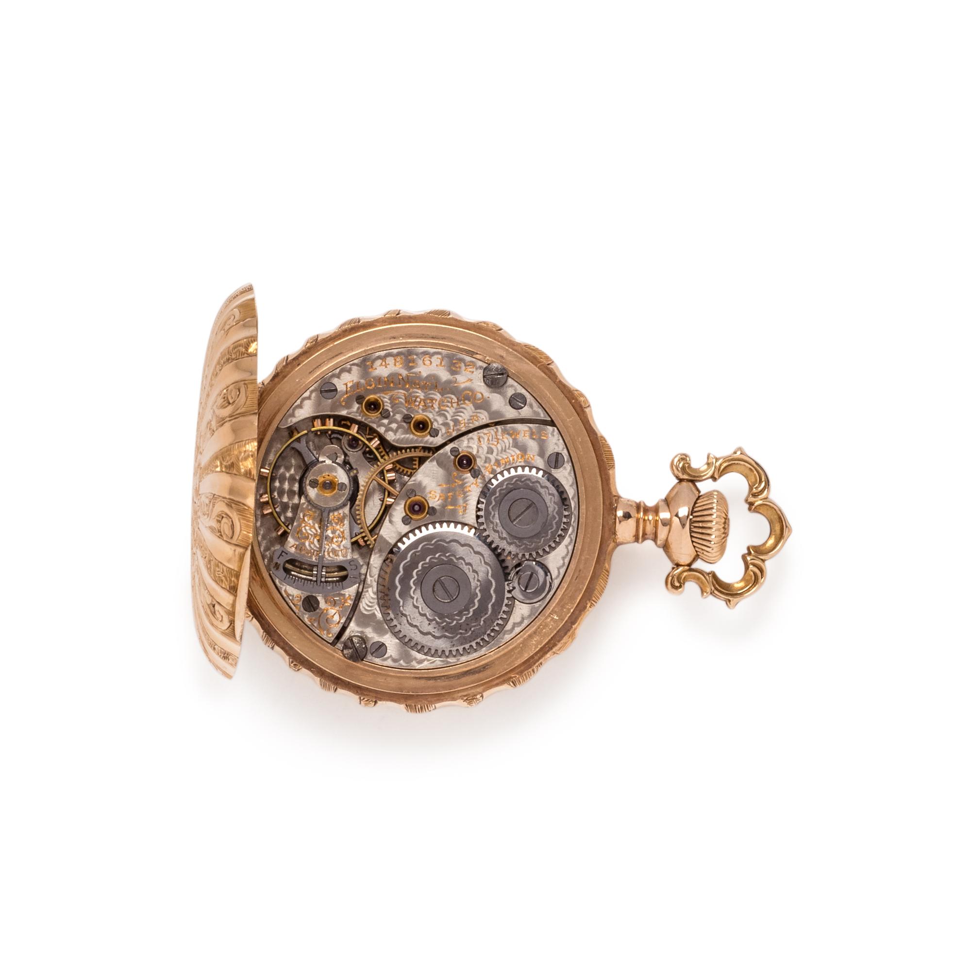 ELGIN, 14K YELLOW GOLD HUNTER CASE POCKET WATCH