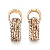 HERMÈS, SILVER AND YELLOW GOLD EARCLIPS