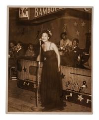 [MUSIC]. JONES, Paul T., photographer. Billie Holiday performing at the Bambola in Pittsburgh, PA. Ca 1947.