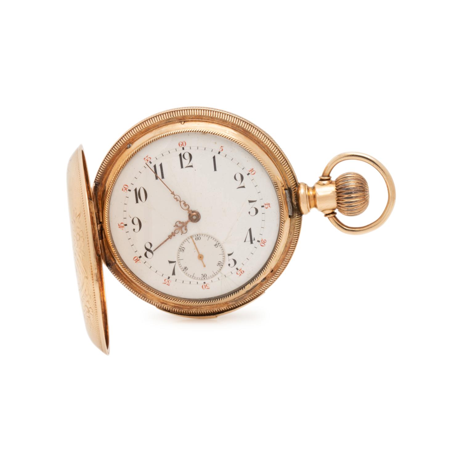 14K YELLOW GOLD REPEATER HUNTER CASE POCKET WATCH