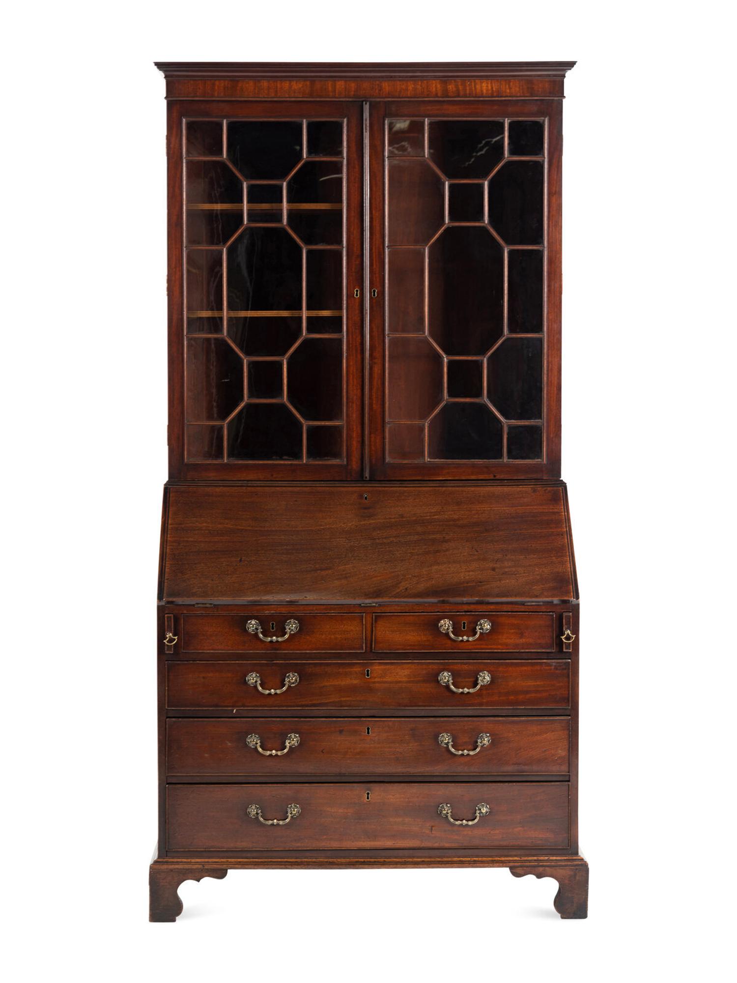 A George III Mahogany Bureau Bookcase