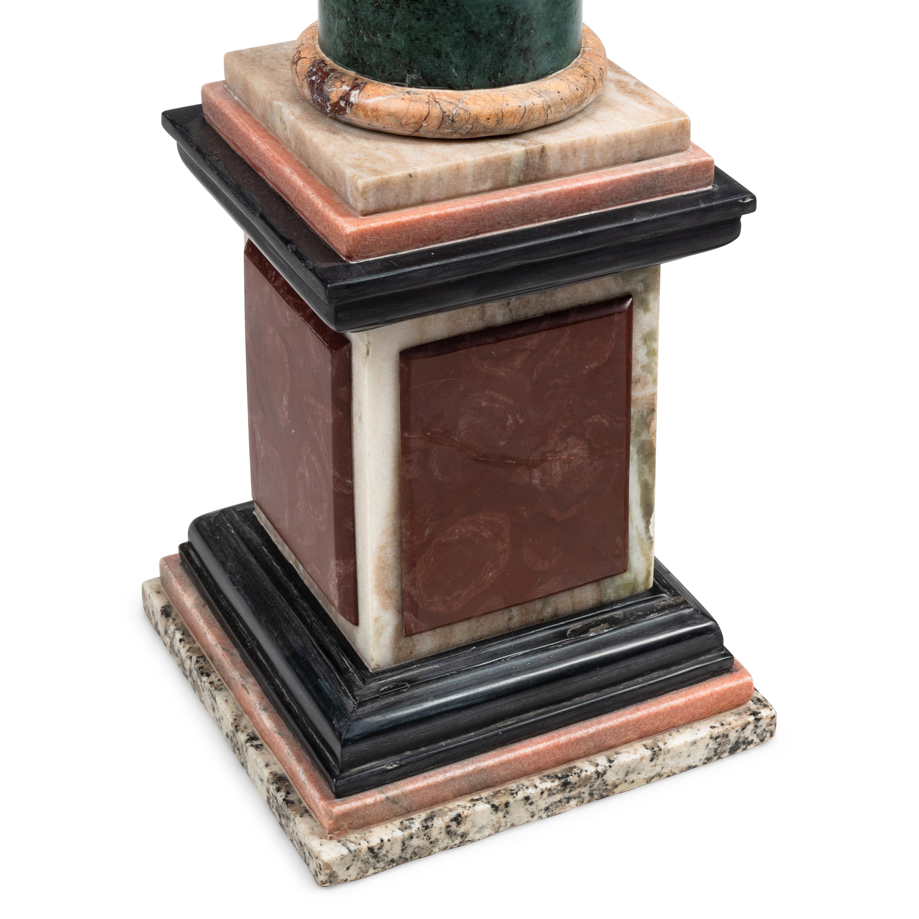 A Pair of Italian Grand Tour Style Marble Column Ornaments