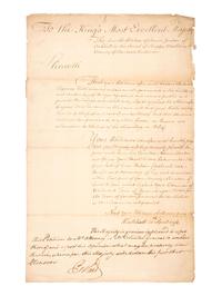 [POLITICS]. Two documents signed by 18th century Prime Ministers of Great Britain, Lord NORTH and William CAVENDISH-BENTINCK, 3rd Duke of Portland, comprising: