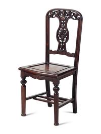 Four Chinese Export Hardwood Side Chairs