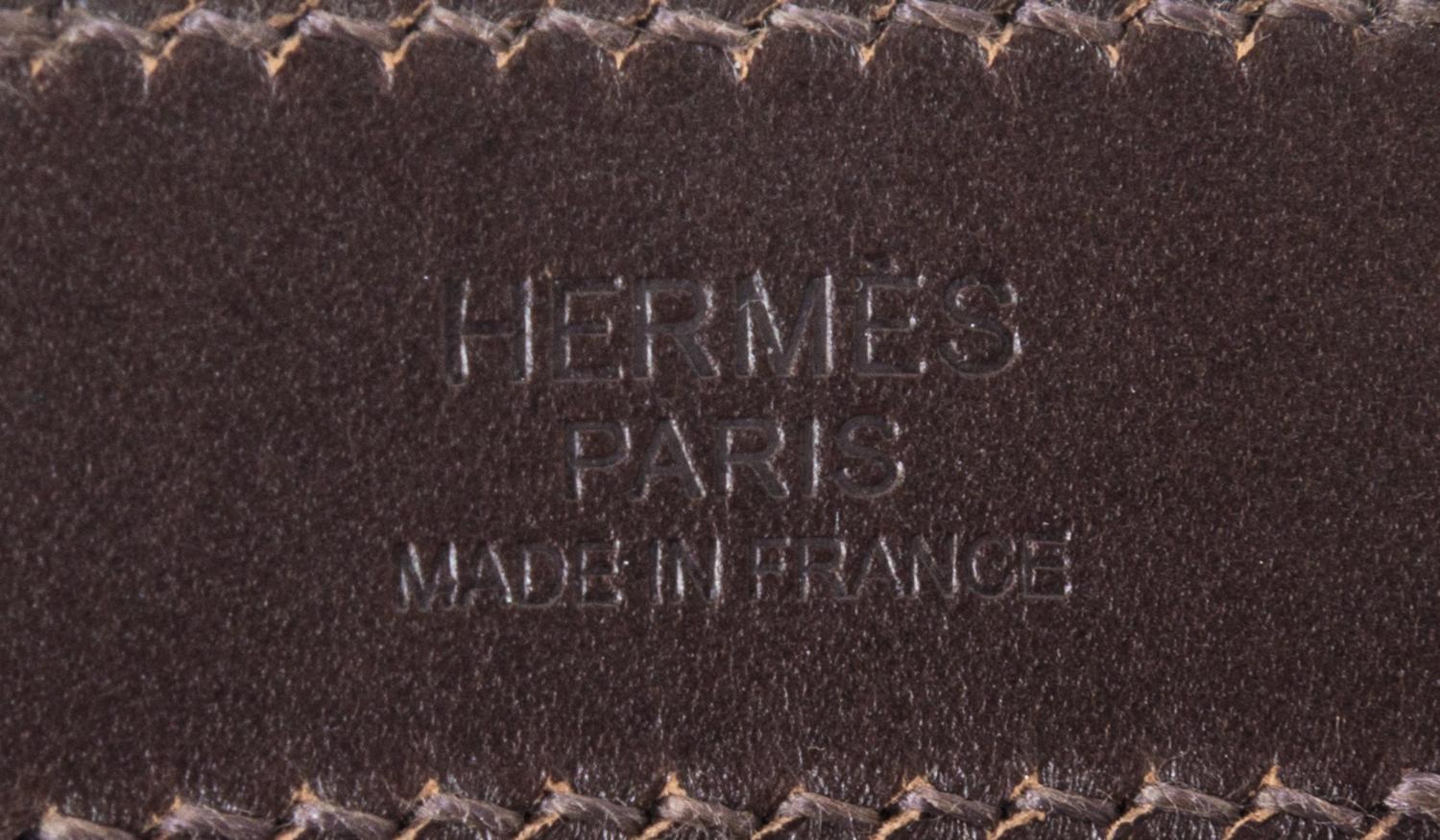 An Hermes Vert de Gris Canvas and Ebene Vache Cabalicol Tote, 15.5" x 11.5" x 6.5".