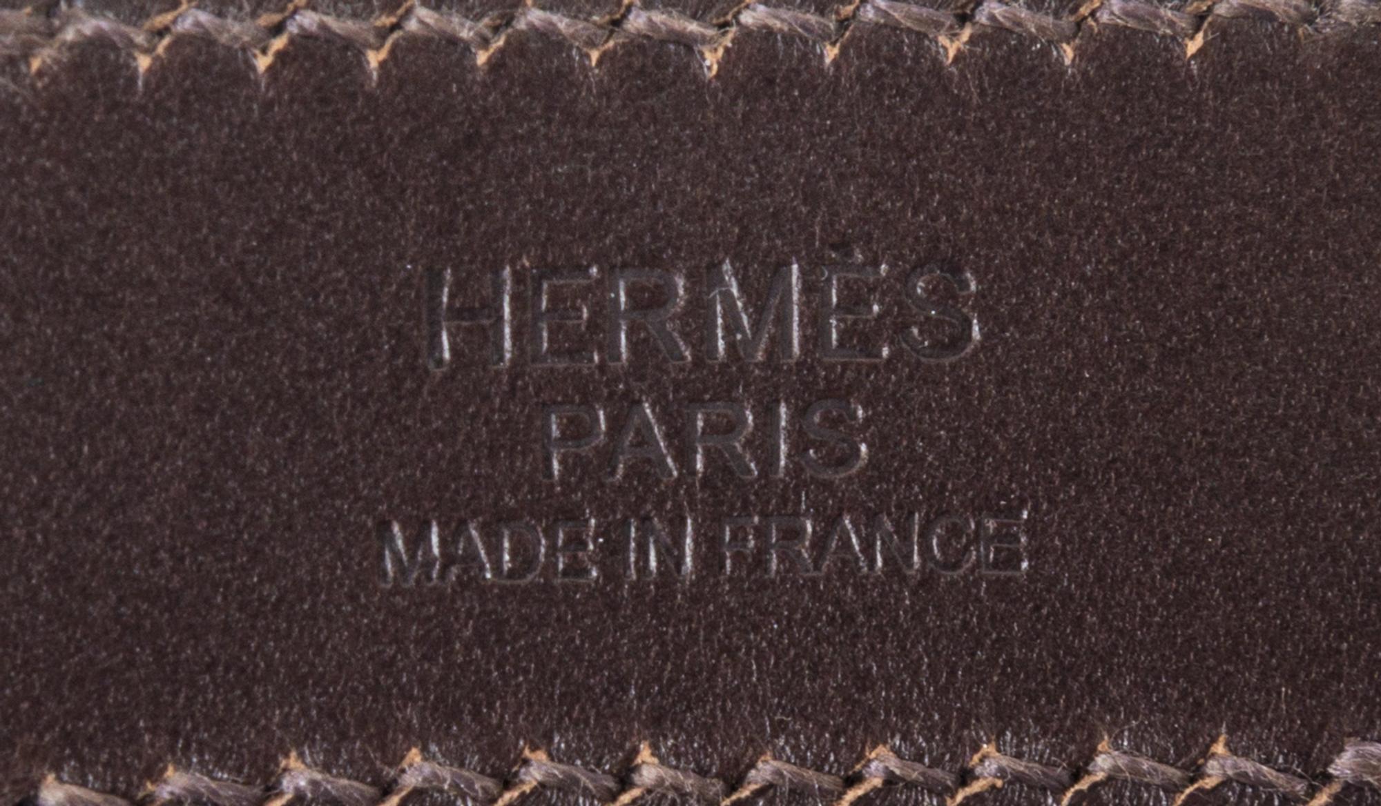 An Hermes Vert de Gris Canvas and Ebene Vache Cabalicol Tote, 15.5" x 11.5" x 6.5".
