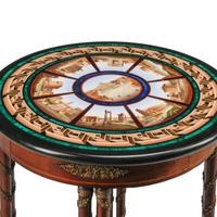 An Italian Micromosaic Plaque-Inset and Gilt Bronze Mounted Table