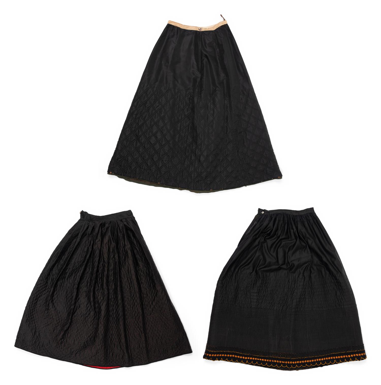 Three 19th Century Quilted Petticoats