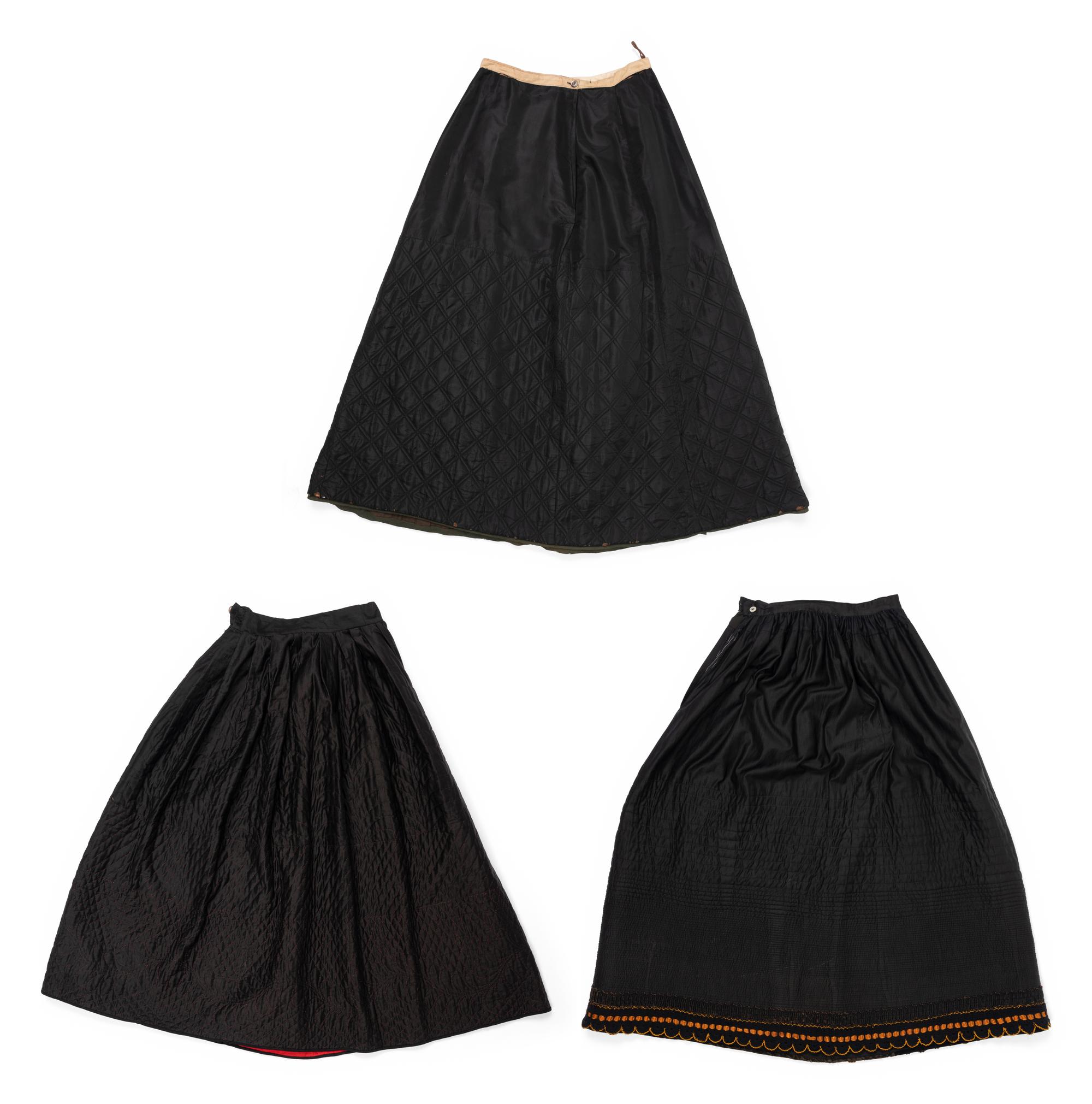 Three 19th Century Quilted Petticoats