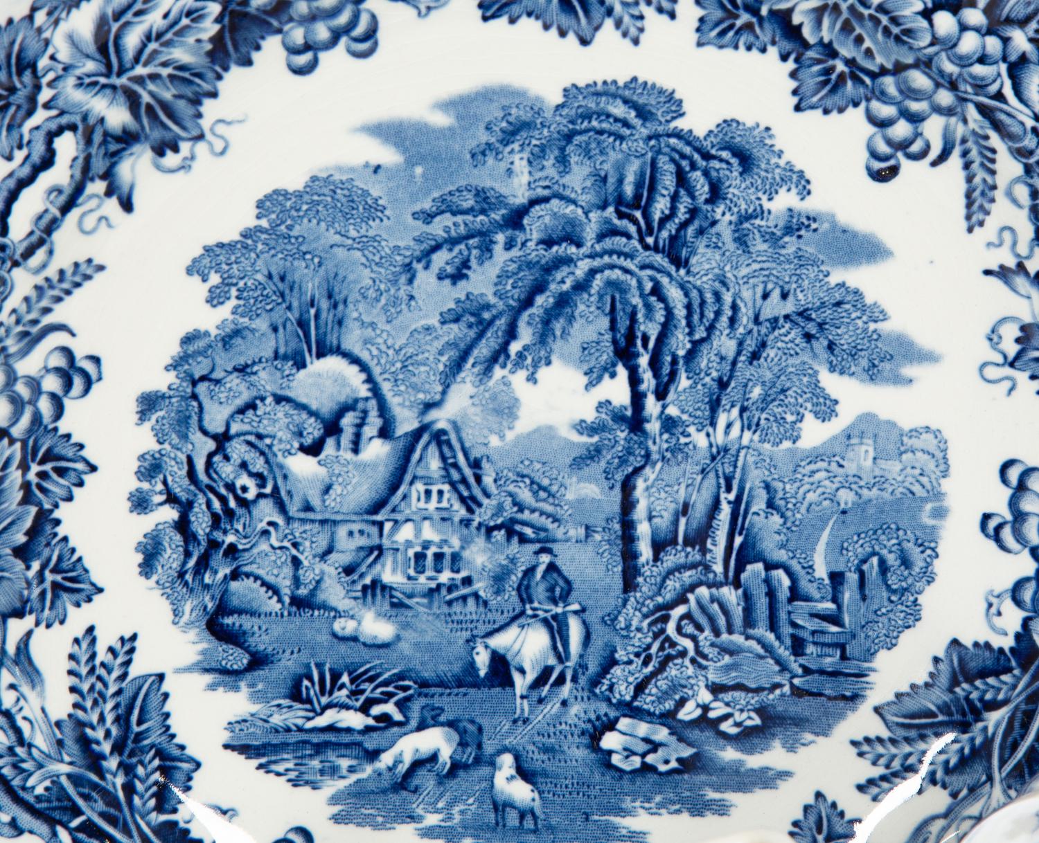 An English Transfer-Decorated Ironstone Breakfast Service
