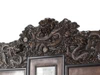 A Large Chinese Porcelain Inset Hardwood Screen