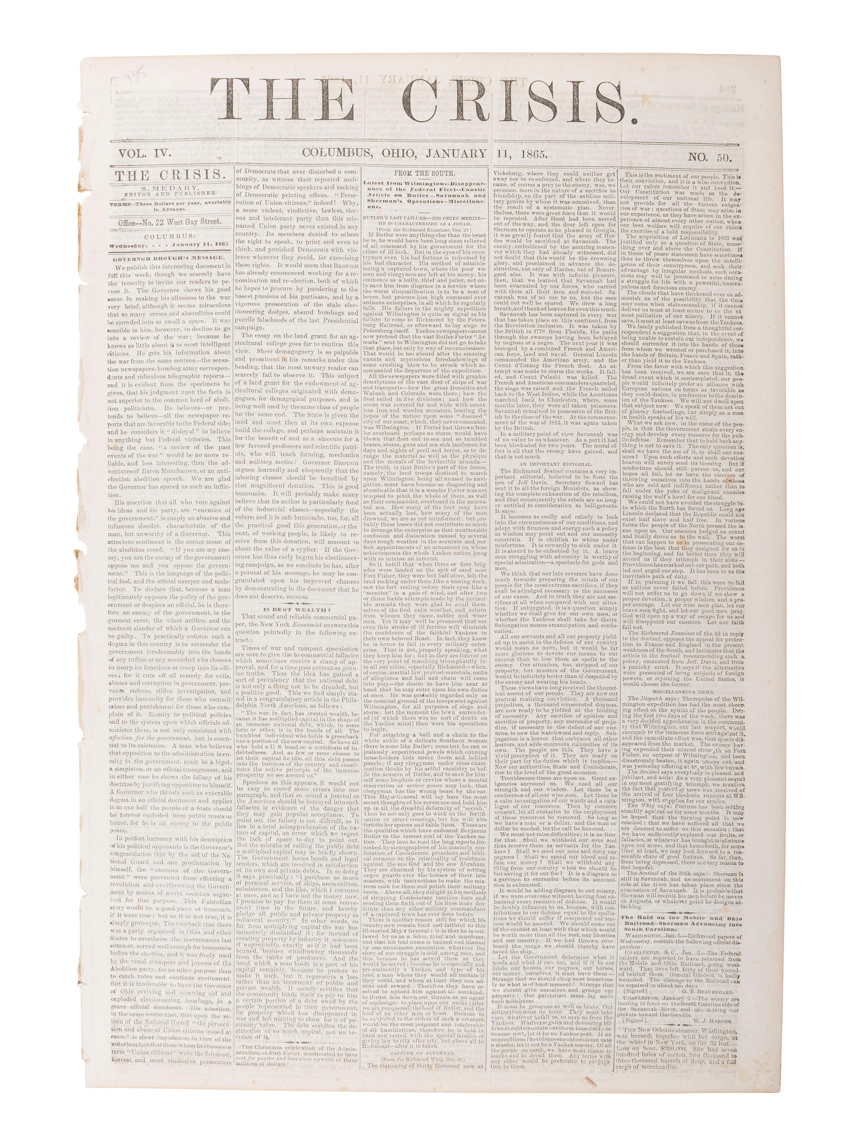 [CIVIL WAR]. A group of Civil War-era newspapers, comprising: