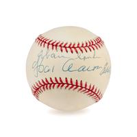 A Hank Aaron, Warren Spahn and Eddie Mathews Braves Hall of Famers Signed Autograph Baseball (Beckett Authentication Services)