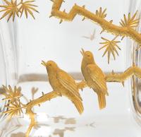 A Gilt Metal Mounted Baccarat Japonisme Glass Vase