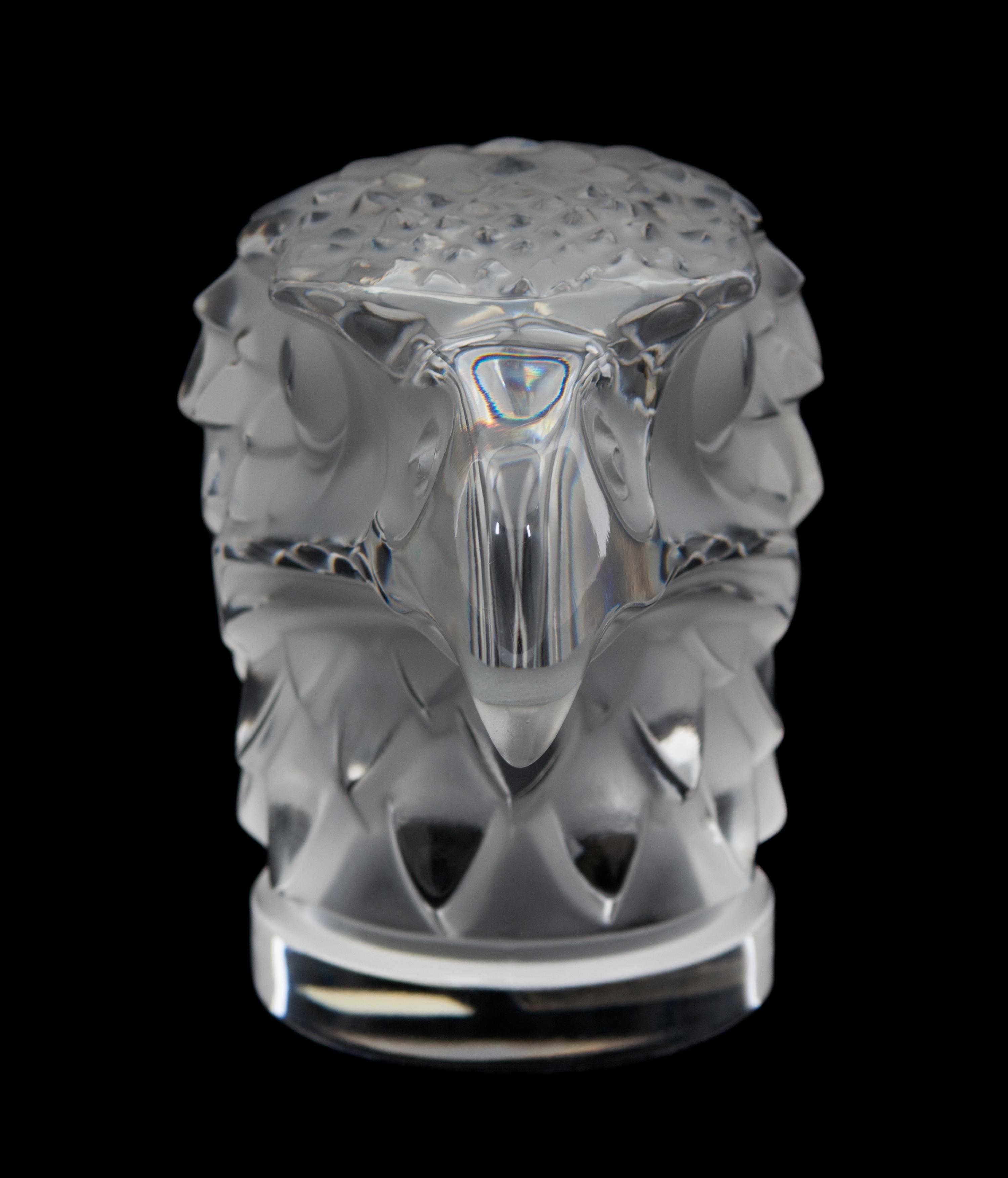 A Lalique Molded and Frosted Glass Tete D'Aigle Height 4 1/2 inches. — 20TH CENTURY