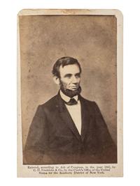 [LINCOLN, Abraham (1809-1865)]. CDV portrait of Lincoln. New York: C.D. Fredericks & Co., 1861.
