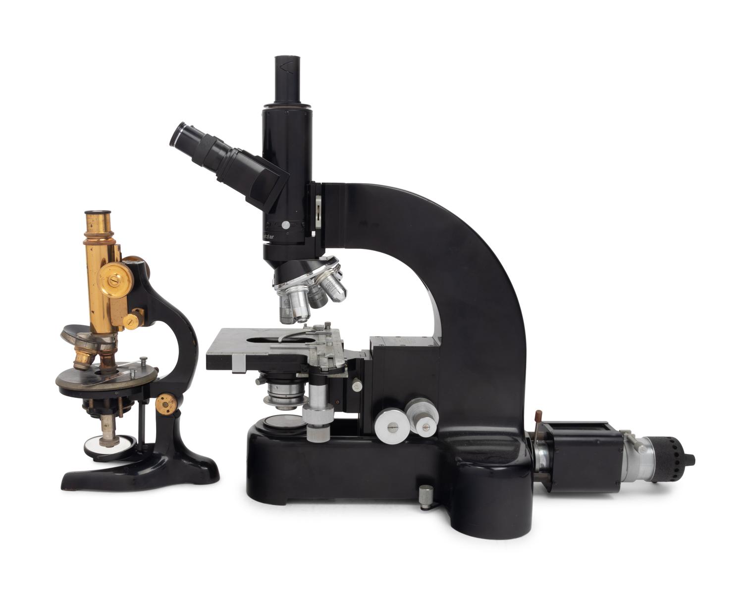 Two Ernst Leitz Microscopes