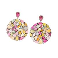 MULTICOLOR TOURMALINE AND DIAMOND EARRINGS