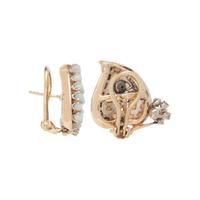 OPAL AND DIAMOND EARCLIPS