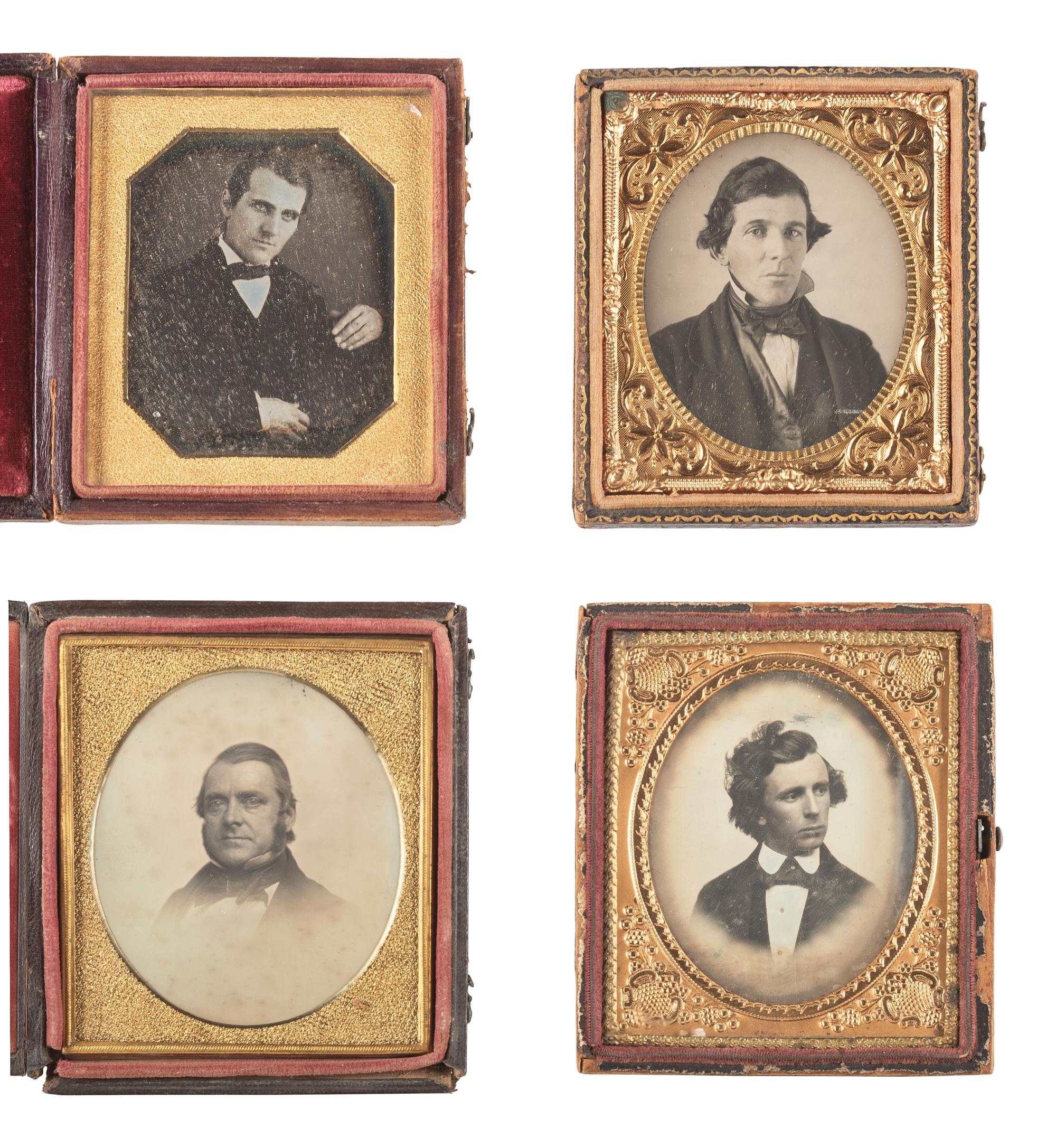 [EARLY PHOTOGRAPHY]. 24 sixth plate daguerreotypes of men of varying ages.