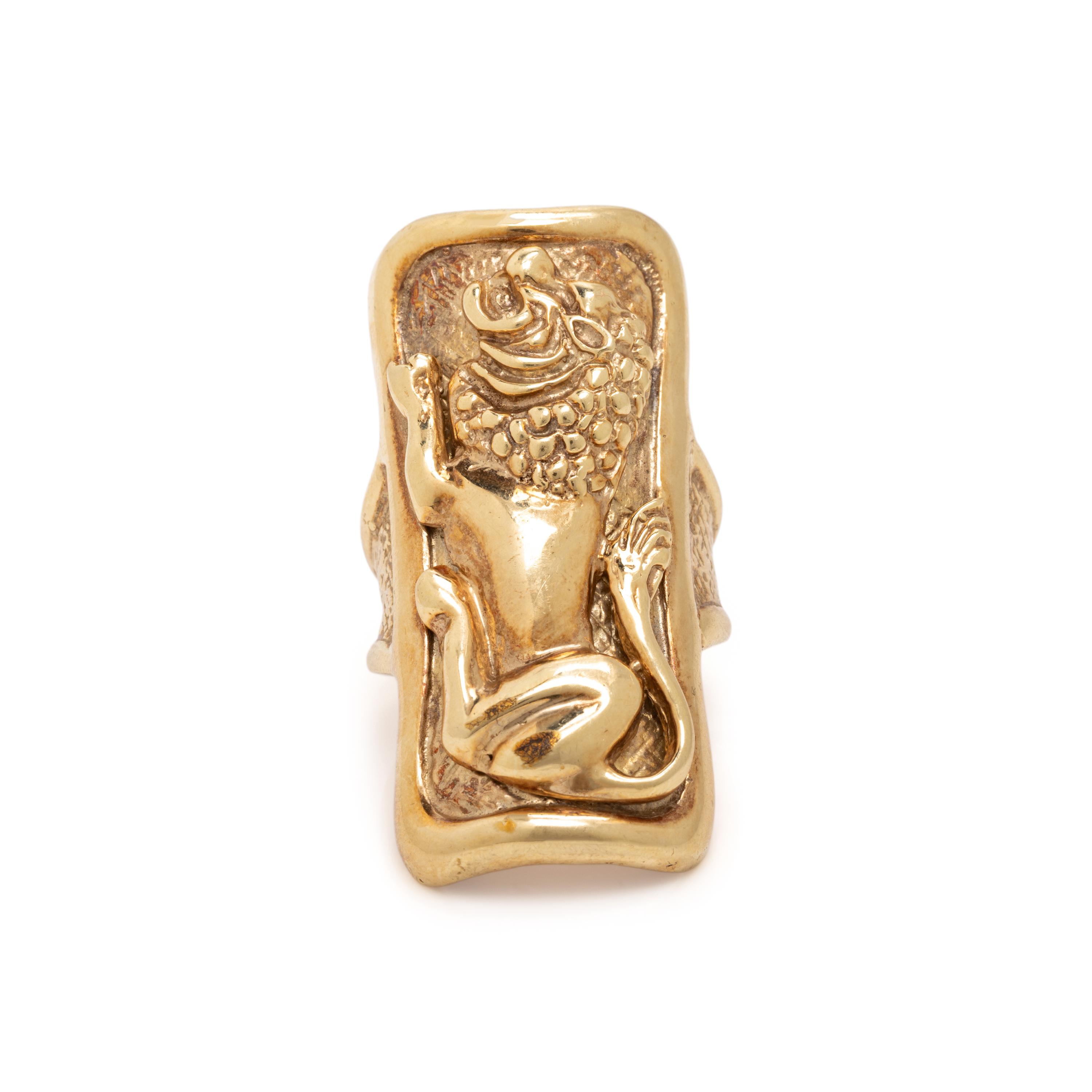 Yellow Gold Lion Ring