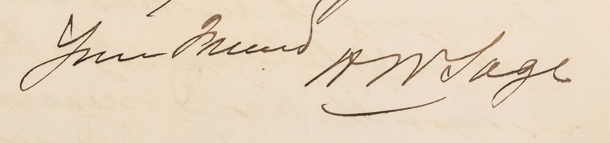[AUTOGRAPHS]. Signatures of 19th-century American military and political figures.