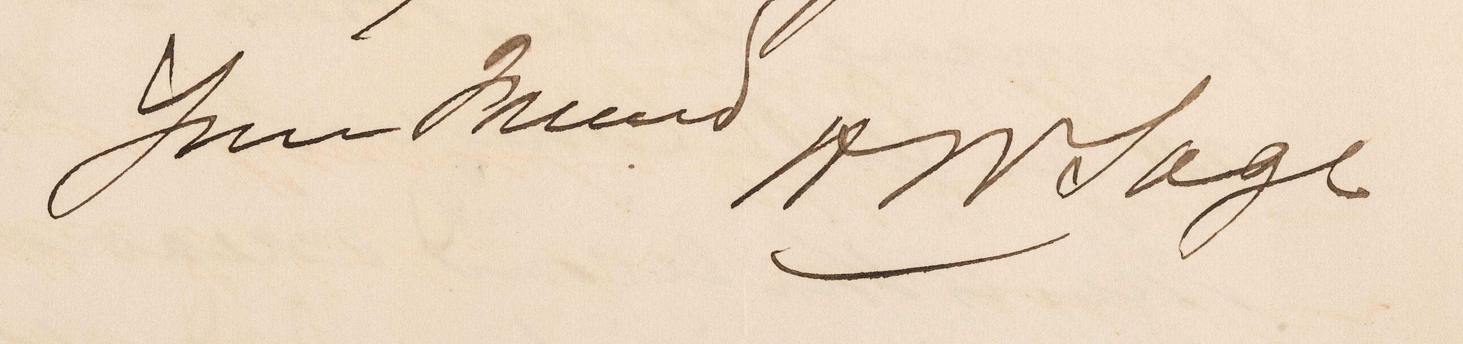[AUTOGRAPHS]. Signatures of 19th-century American military and political figures.