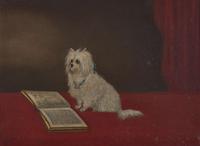 Edwin (of Bath) Loder (British, 1827–1885) - A Maltese Dog Reading