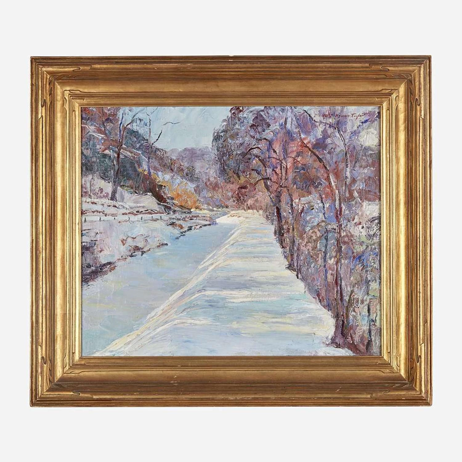 William Francis Taylor (American/Canadian, 1883–1970) The Canal in Winter (The Towpath)
