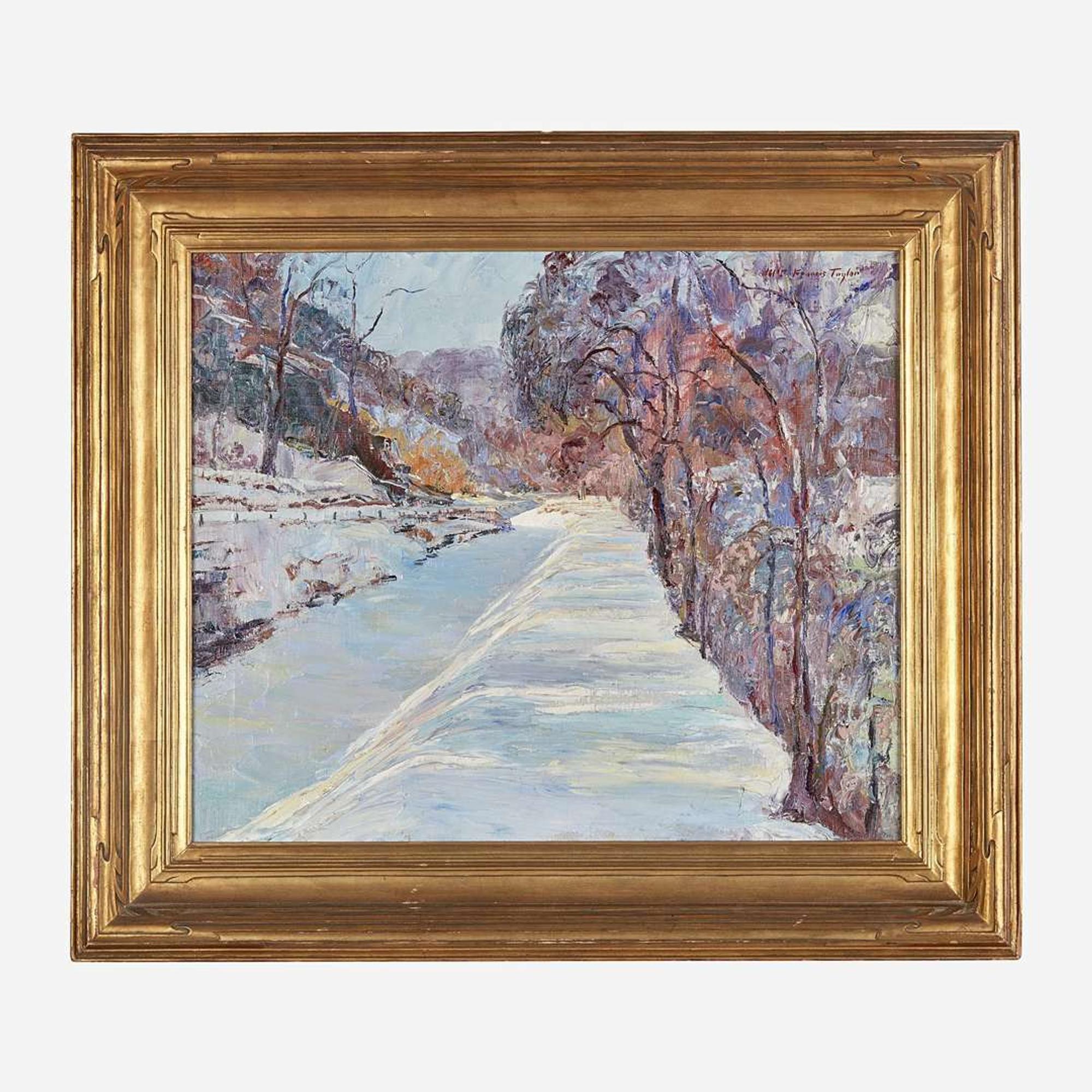 William Francis Taylor (American/Canadian, 1883–1970) The Canal in Winter (The Towpath)