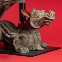 A Rare Chinese Painted Earthenware Chimera and Chimes Set, Qing and Bixie, Western Han Dynasty — 西漢 灰陶編磬一組連辟邪座