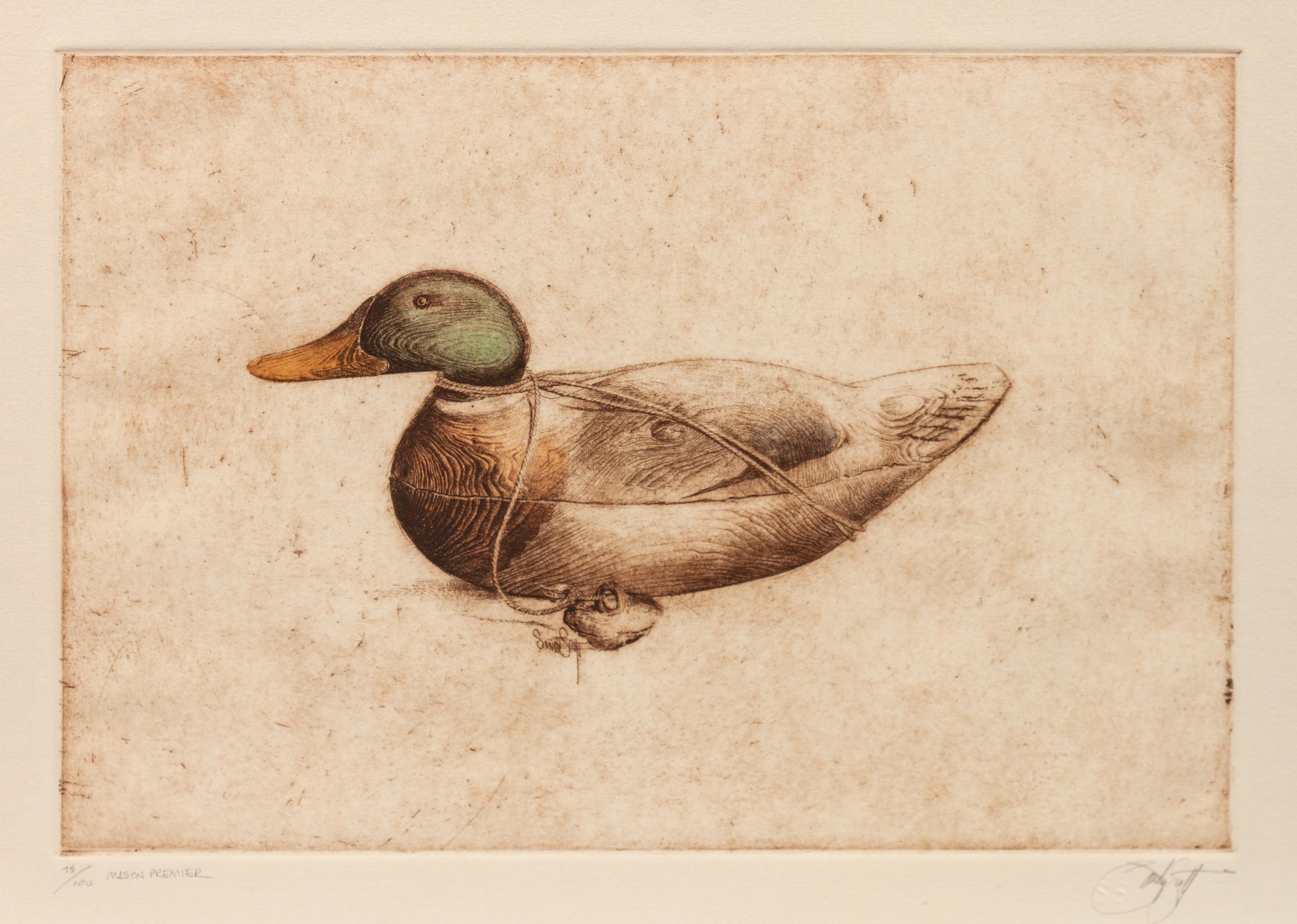 Four Prints: Mallard Decoy , edition 76/100; Mallard Carving , Artist's Proof; Duck Club Relics , edition 39/100; Mason Premier , edition 75/100
