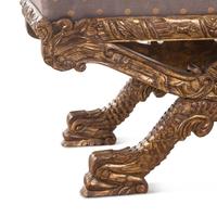 A Pair of Italian Baroque Style Giltwood Stools