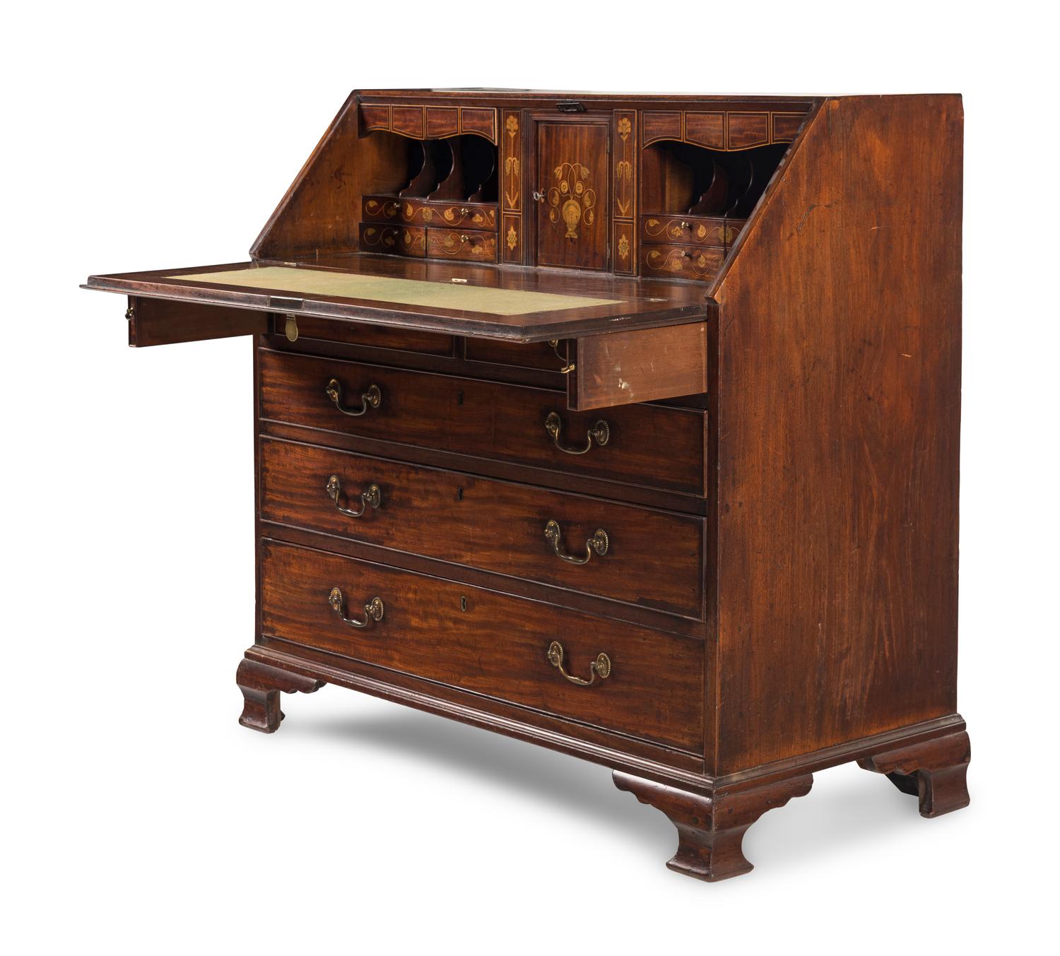 A George III Mahogany Slant-Front Bureau