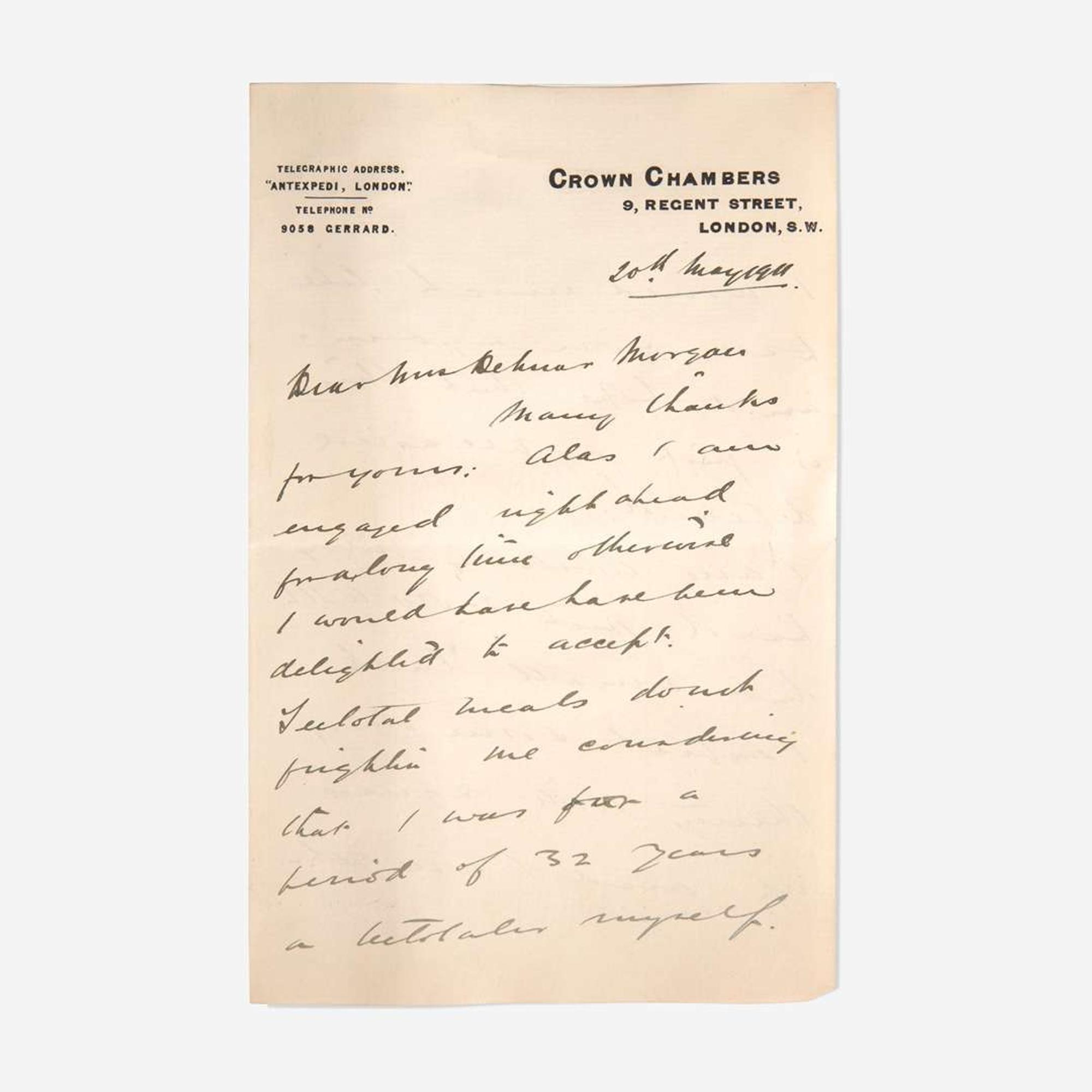 [Travel & Exploration] Shackleton, Ernest Autograph Letter, signed
