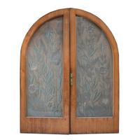 A Pair of Art Nouveau Etched Glass Doors 79" W x 2.25" D x 100.5" H — Argentina, Circa 1910