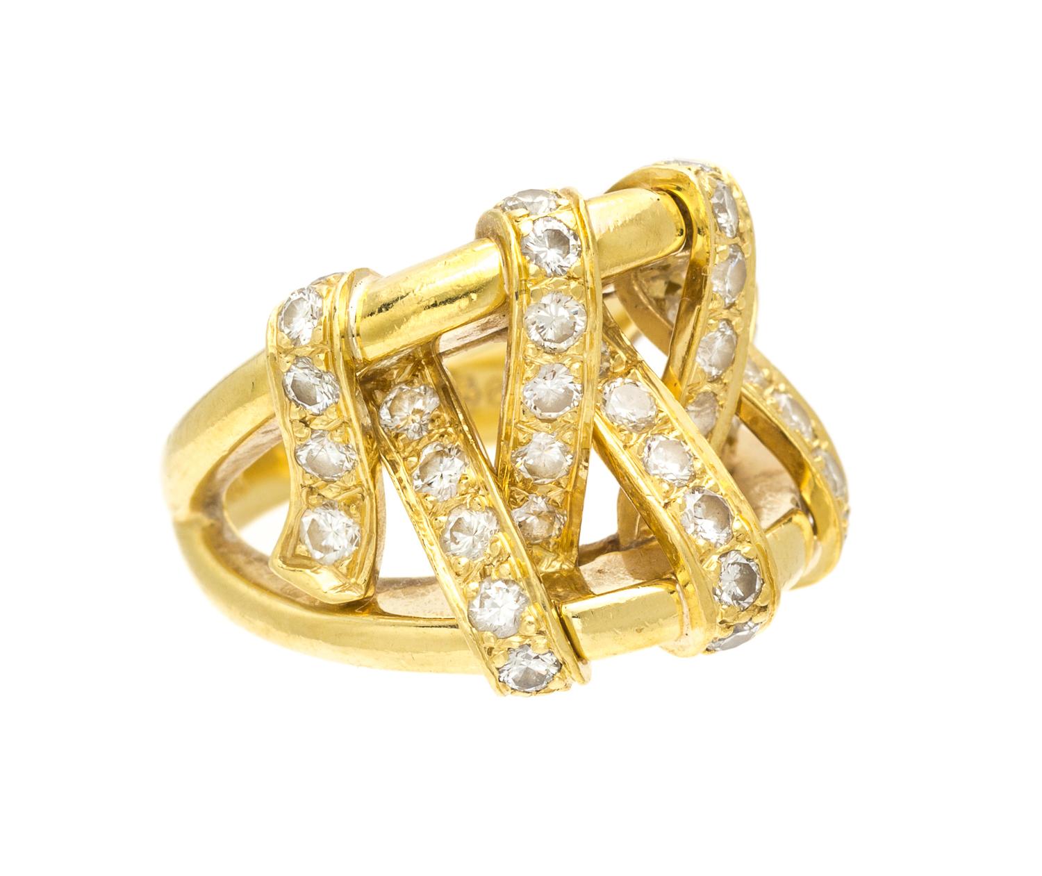 An 18 Karat Yellow Gold and Diamond Ring, Jose Hess, 11.90 dwts.
