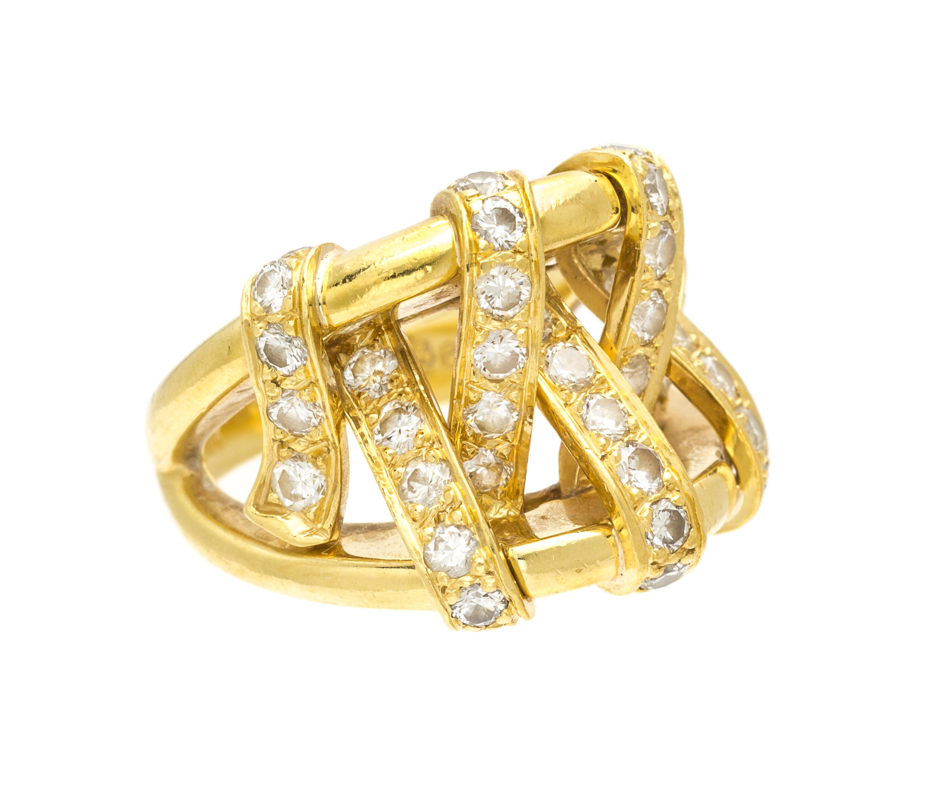An 18 Karat Yellow Gold and Diamond Ring, Jose Hess, 11.90 dwts.