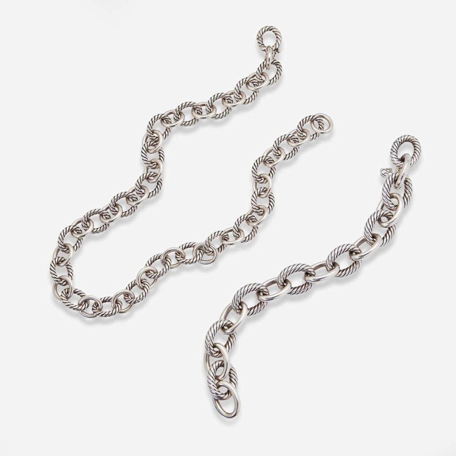 A Set of Matching David Yurman Necklace and Bracelet David Yurman