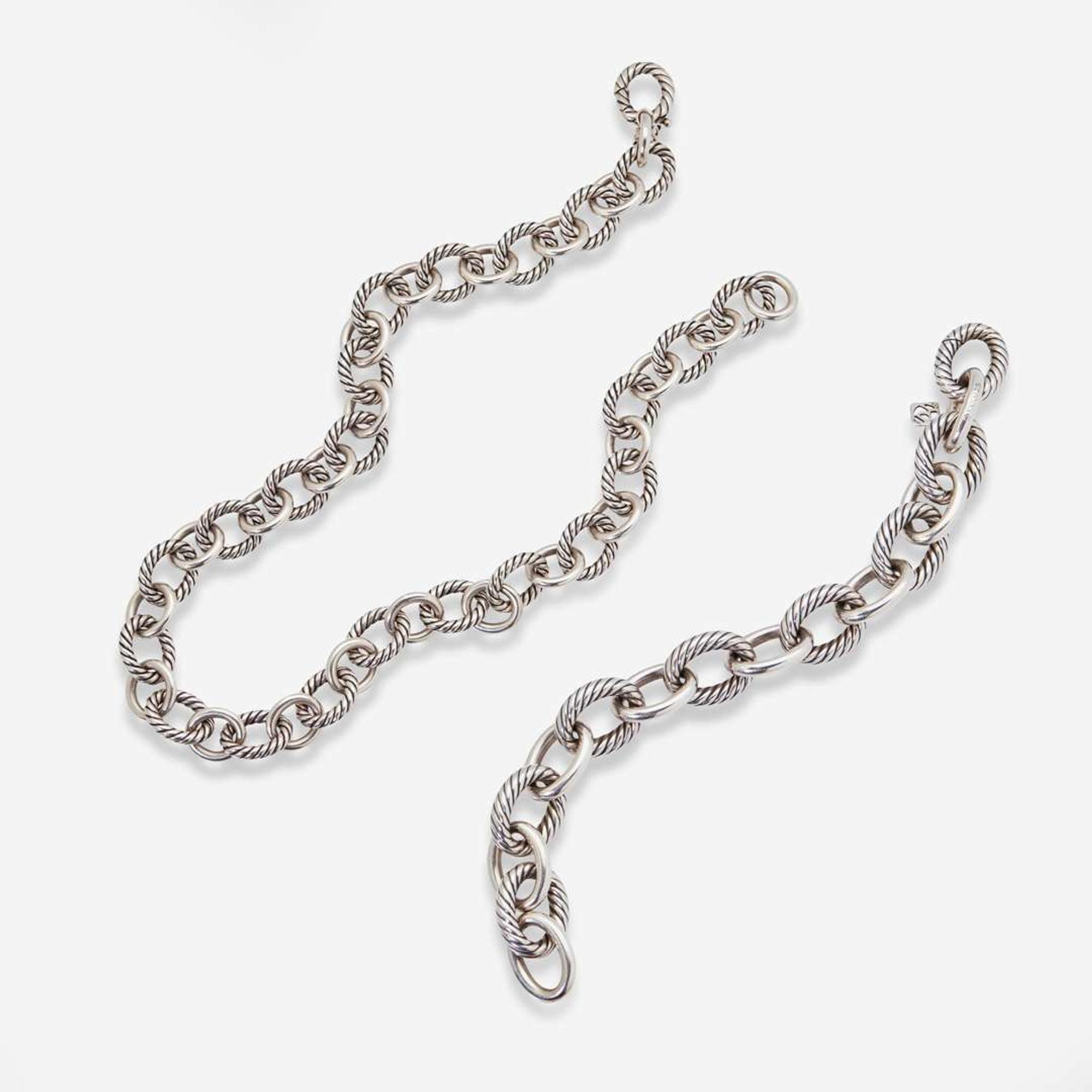 A Set of Matching David Yurman Necklace and Bracelet David Yurman