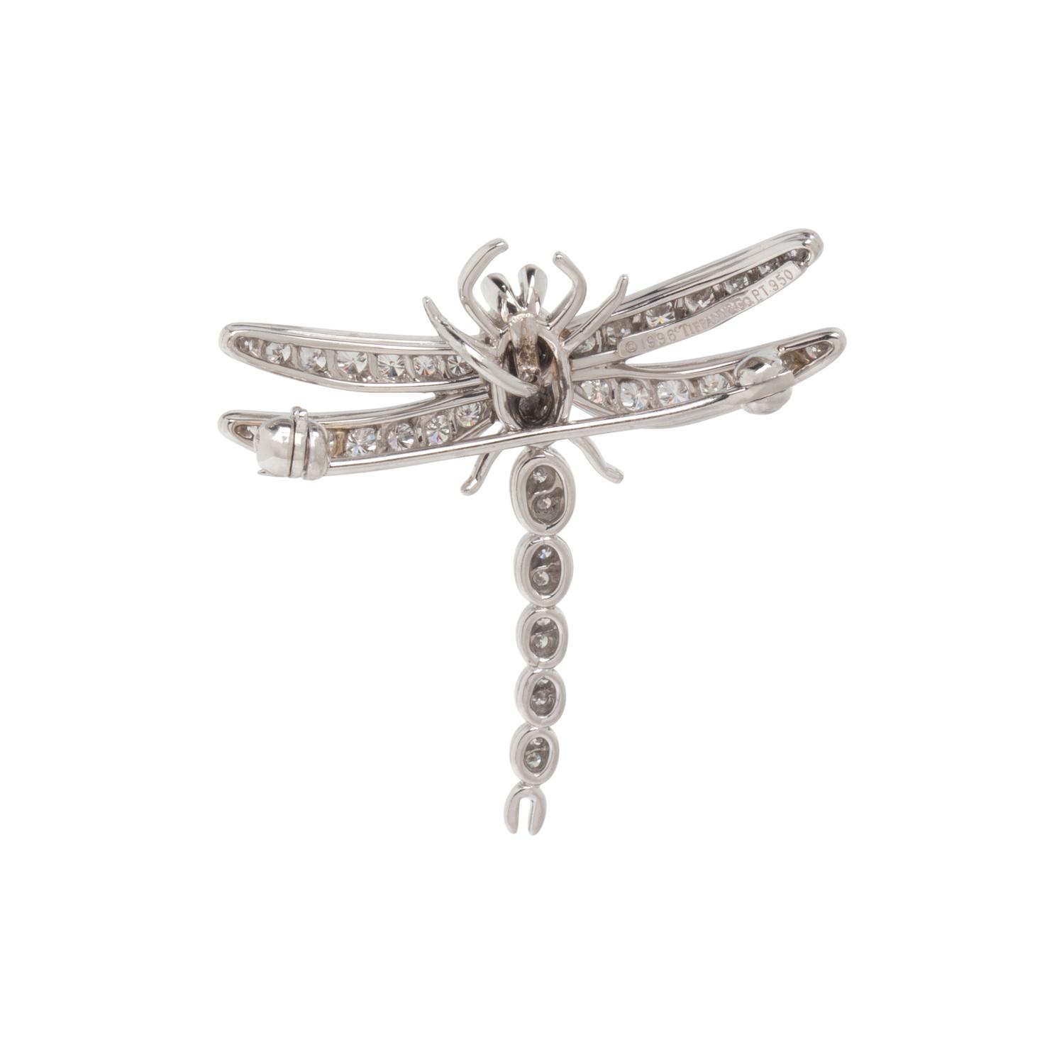 TIFFANY & CO., PLATINUM, DIAMOND, AND SAPPHIRE DRAGONFLY BROOCH