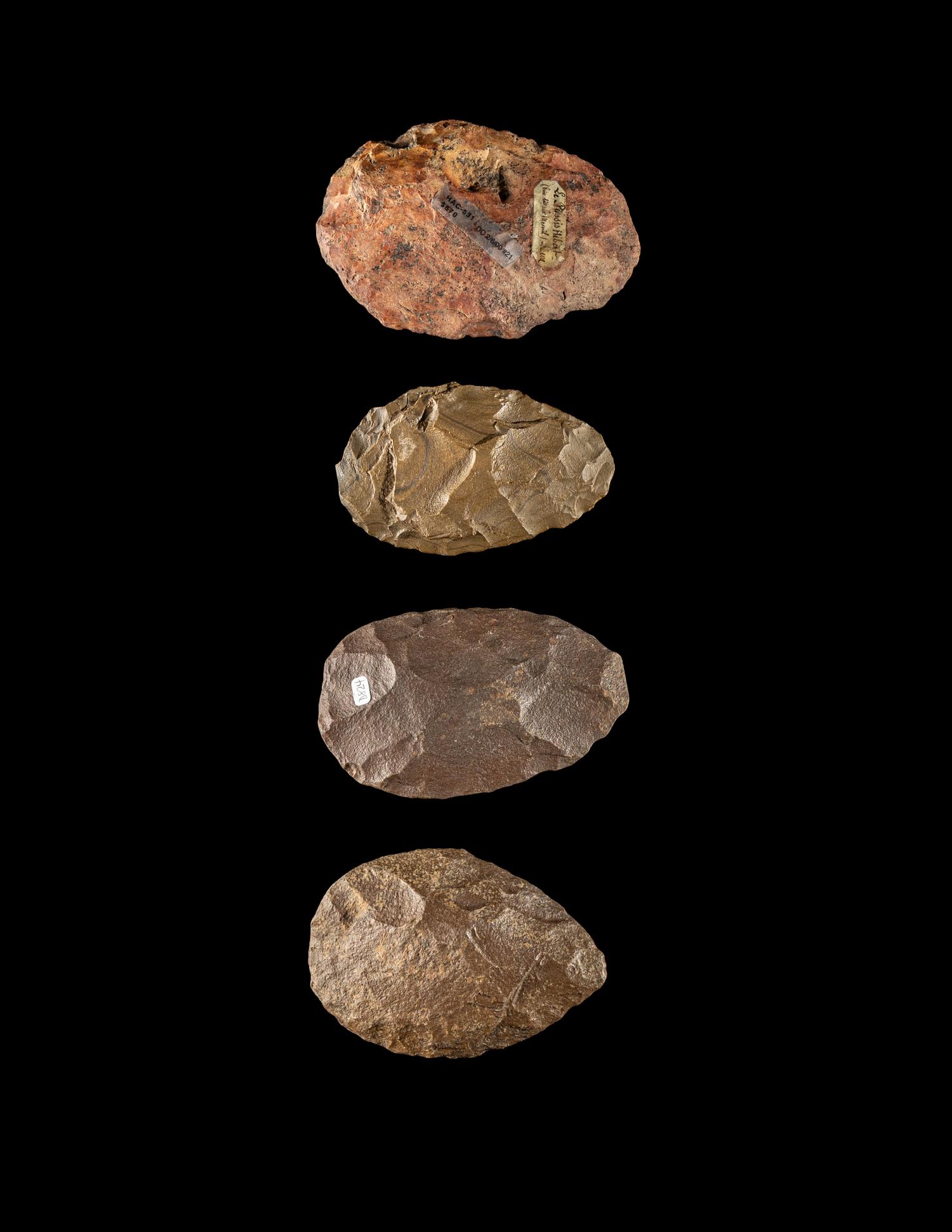 Four Paleolithic Flint Hand Axes