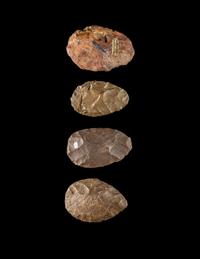 Four Paleolithic Flint Hand Axes