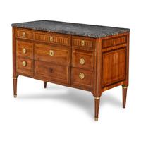 A Louis XVI Tulipwood, Marquetry and Ormolu-Mounted Commode