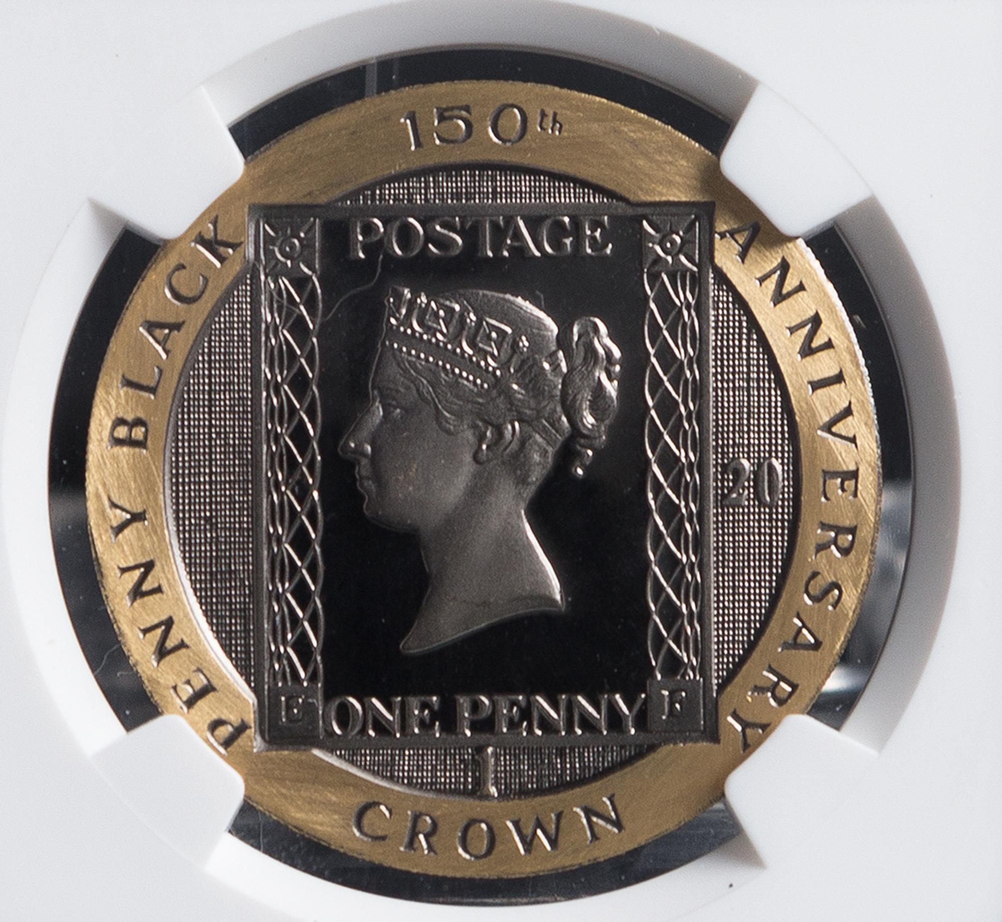 A Pobjoy Mint 1990 Penny Black Sesquicentennial Commemorative Gold Crown Round